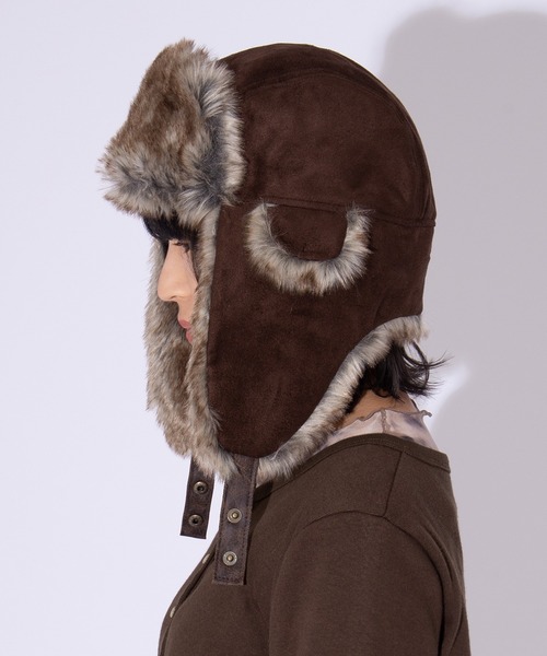 PUNYUS（プニュズ）の「フライトキャップ（キャップ・レディース・ブラウン・FREE）」の2枚目の写真