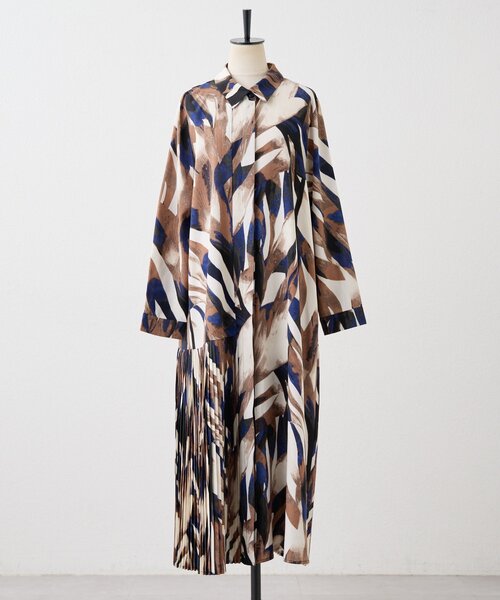 襟付きプリーツワンピース【SUM1 STYLE】（ワンピース）｜ear