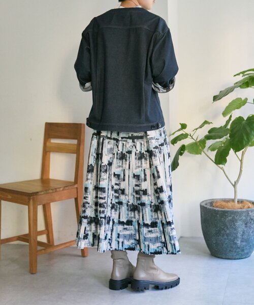 襟付きプリーツワンピース【SUM1 STYLE】（ワンピース）｜ear