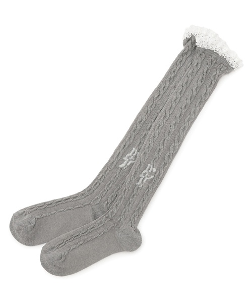 by LOVEiT(バイラビット)の「フリルニーハイソックス(ソックス/靴下・キッズ・ブラウン/ブラック/グレー・L/M)」の3枚目の写真