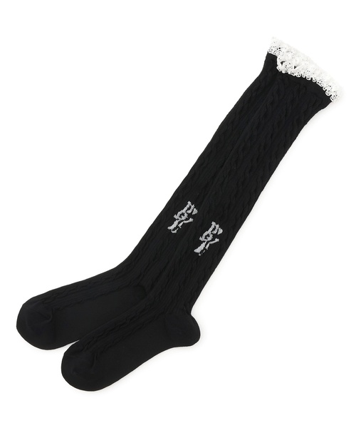 by LOVEiT(バイラビット)の「フリルニーハイソックス(ソックス/靴下・キッズ・ブラウン/ブラック/グレー・L/M)」の1枚目の写真