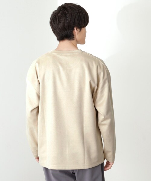 THE SHOP TK （ザ ショップ ティーケー ）の「スエード フォトプリントスウェット 【洗濯機OK】（Tシャツ/カットソー・メンズ・アイボリー系/グレー系その他/アイボリー/ダークグレー・02/03/04）」の6枚目の写真