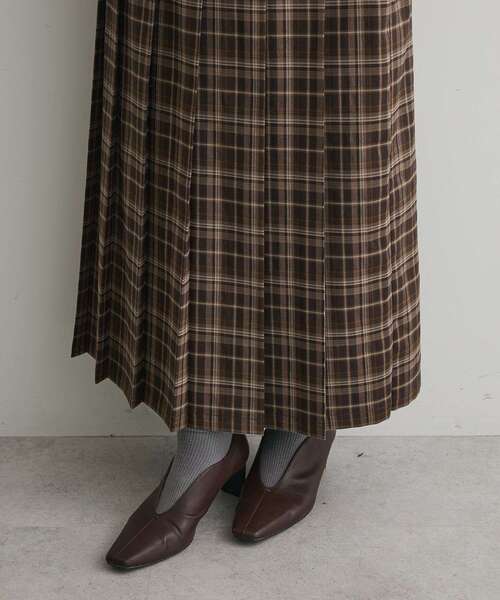 CRAFT STANDARD BOUTIQUE（クラフトスタンダードブティック）の「フロントプリーツスカート◆（スカート・レディース・ブラウン系その他4/ブラウン/グレー系その他3・M/L）」の10枚目の写真