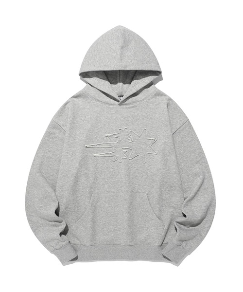 NICE GHOST CLUB（ナイスゴーストクラブ）の「A'GEM/9 × .kom 『NICE GHOST CLUB/ナイスゴーストクラブ』3STAR LOGO HOODIE/スターロゴデザイン プルオーバーパーカー（パーカー・レディース・ネイビー/ブラック/グレー・M）」の3枚目の写真