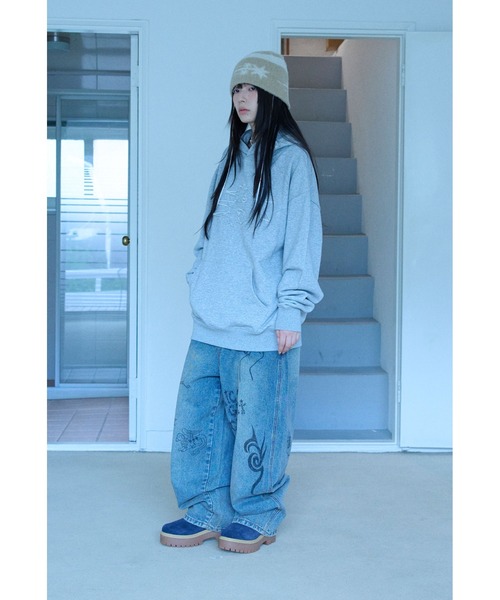 NICE GHOST CLUB（ナイスゴーストクラブ）の「A'GEM/9 × .kom 『NICE GHOST CLUB/ナイスゴーストクラブ』3STAR LOGO HOODIE/スターロゴデザイン プルオーバーパーカー（パーカー・レディース・ネイビー/ブラック/グレー・M）」の19枚目の写真