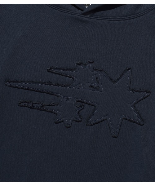 NICE GHOST CLUB（ナイスゴーストクラブ）の「A'GEM/9 × .kom 『NICE GHOST CLUB/ナイスゴーストクラブ』3STAR LOGO HOODIE/スターロゴデザイン プルオーバーパーカー（パーカー・レディース・ネイビー/ブラック/グレー・M）」の14枚目の写真