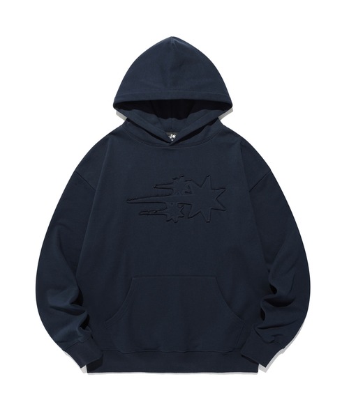 NICE GHOST CLUB（ナイスゴーストクラブ）の「A'GEM/9 × .kom 『NICE GHOST CLUB/ナイスゴーストクラブ』3STAR LOGO HOODIE/スターロゴデザイン プルオーバーパーカー（パーカー・レディース・ネイビー/ブラック/グレー・M）」の11枚目の写真