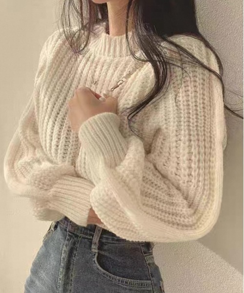 SEN TOKYO（セントーキョー）の「ローゲージクルーネックニット（ニット/セーター・レディース・ブラウン/ホワイト/ブラック/ピンク・FREE）」の6枚目の写真