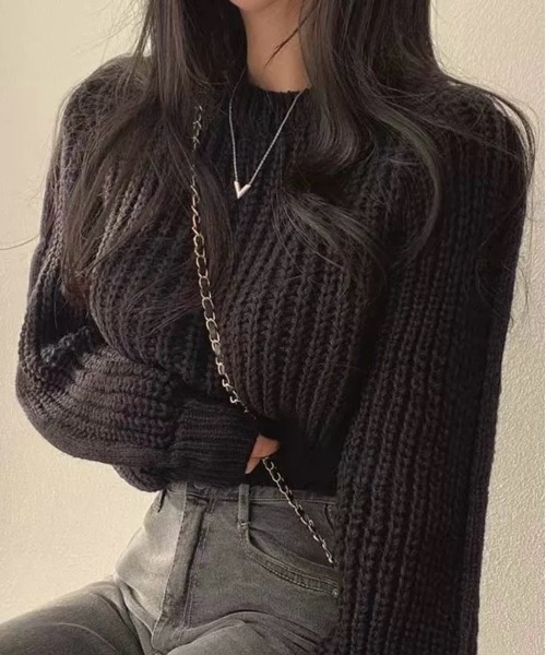 SEN TOKYO（セントーキョー）の「ローゲージクルーネックニット（ニット/セーター・レディース・ブラウン/ホワイト/ブラック/ピンク・FREE）」の10枚目の写真