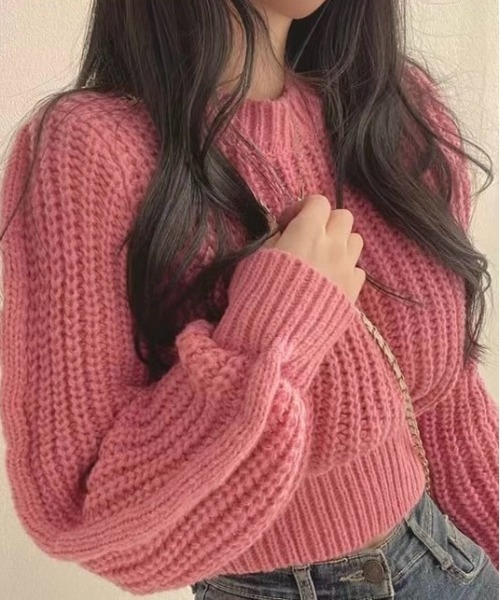 SEN TOKYO（セントーキョー）の「ローゲージクルーネックニット（ニット/セーター・レディース・ブラウン/ホワイト/ブラック/ピンク・FREE）」の11枚目の写真