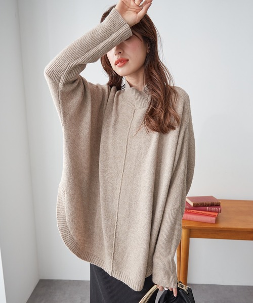 ReDial(リダイアル)の「ロングリブドルマンニット(ニット/セーター・レディース・モカ/チャコール・3L/M/L/LL)」の13枚目の写真