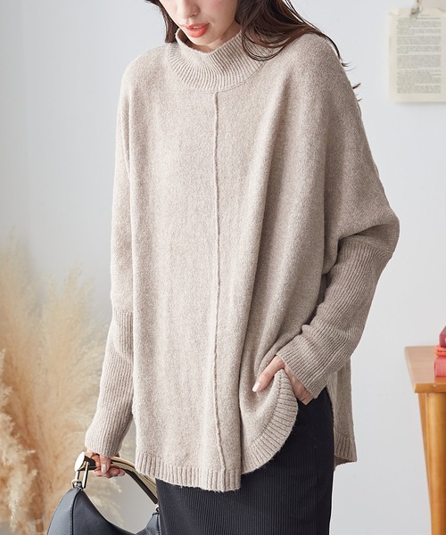 ReDial(リダイアル)の「ロングリブドルマンニット(ニット/セーター・レディース・モカ/チャコール・3L/M/L/LL)」の15枚目の写真