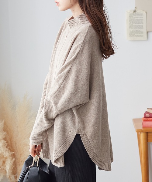 ReDial(リダイアル)の「ロングリブドルマンニット(ニット/セーター・レディース・モカ/チャコール・3L/M/L/LL)」の16枚目の写真
