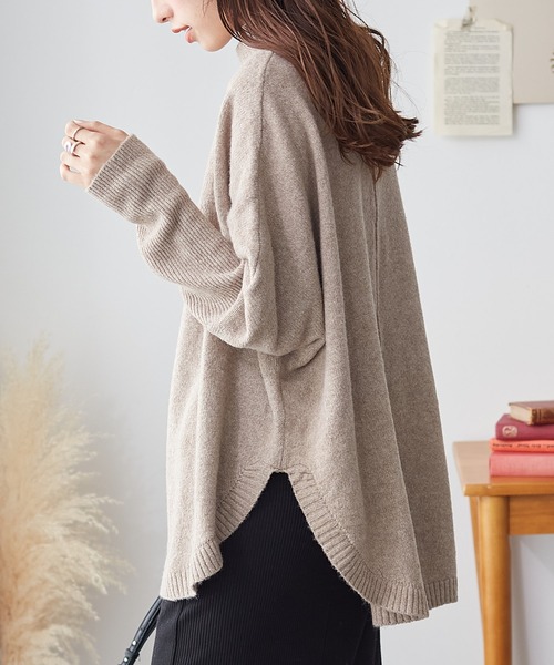 ReDial(リダイアル)の「ロングリブドルマンニット(ニット/セーター・レディース・モカ/チャコール・3L/M/L/LL)」の17枚目の写真