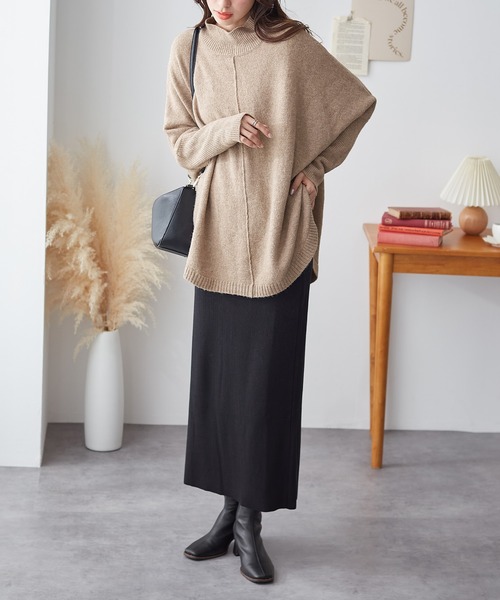 ReDial(リダイアル)の「ロングリブドルマンニット(ニット/セーター・レディース・モカ/チャコール・3L/M/L/LL)」の18枚目の写真