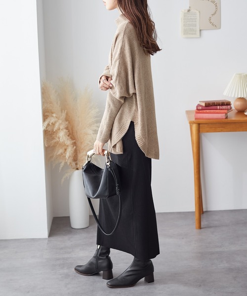 ReDial(リダイアル)の「ロングリブドルマンニット(ニット/セーター・レディース・モカ/チャコール・3L/M/L/LL)」の19枚目の写真