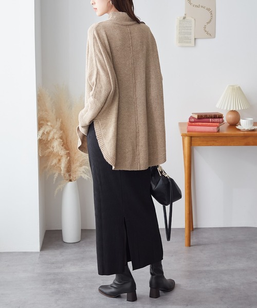 ReDial(リダイアル)の「ロングリブドルマンニット(ニット/セーター・レディース・モカ/チャコール・3L/M/L/LL)」の21枚目の写真