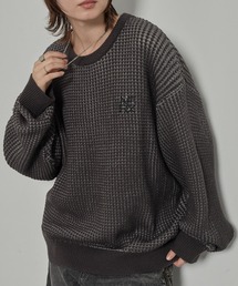 Alfred Alex | 【Alfred Alex】ワンポイントロゴ刺繍オーバーサイズポップコーンニット(ニット/セーター)