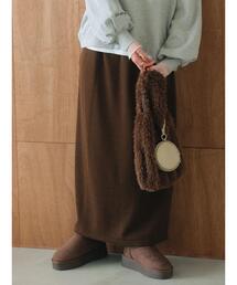 Samansa Mos2 blue | カットリブナロースカート(スカート)