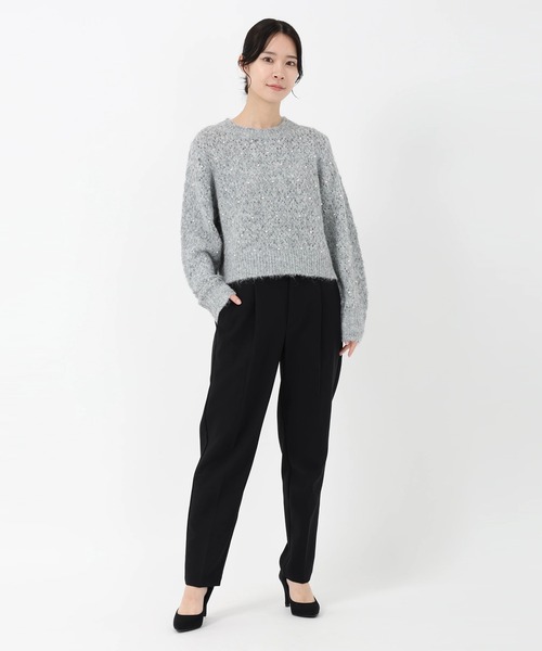 UNIVERVAL MUSE（ユニバーバル ミューズ）の「バルキースフレ_レース編パールニット（ニット/セーター・レディース・ピンク/グレー/オフホワイト・2）」の12枚目の写真