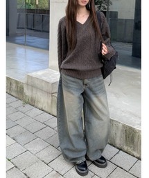 anyonemore（エニワンモア）の「ビンテージウォッシングバルーンワイドデニムパンツ（デニムパンツ）」