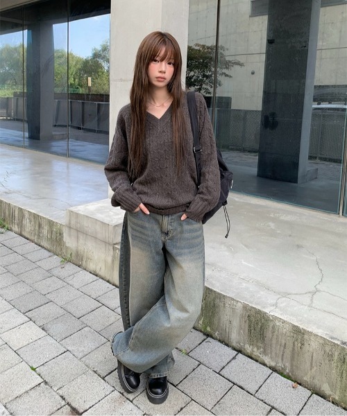 anyonemore(エニワンモア)の「ビンテージウォッシングバルーンワイドデニムパンツ(デニムパンツ・レディース・ブラック/ブルー・SMALL/MEDIUM/LARGE)」の11枚目の写真