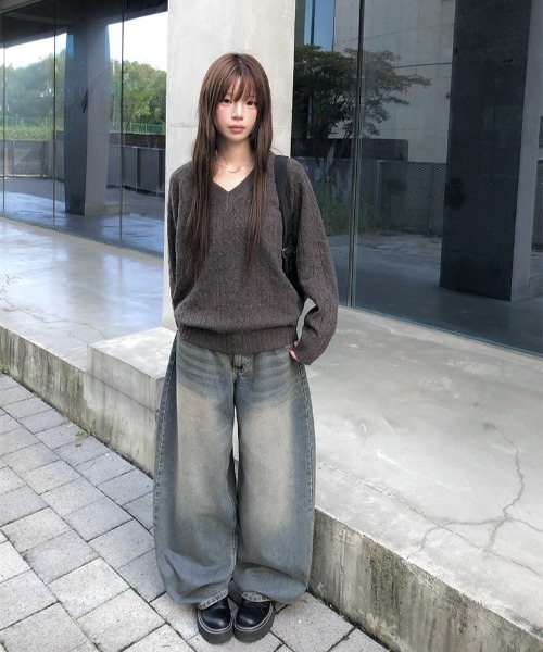 anyonemore(エニワンモア)の「ビンテージウォッシングバルーンワイドデニムパンツ(デニムパンツ・レディース・ブラック/ブルー・SMALL/MEDIUM/LARGE)」の18枚目の写真