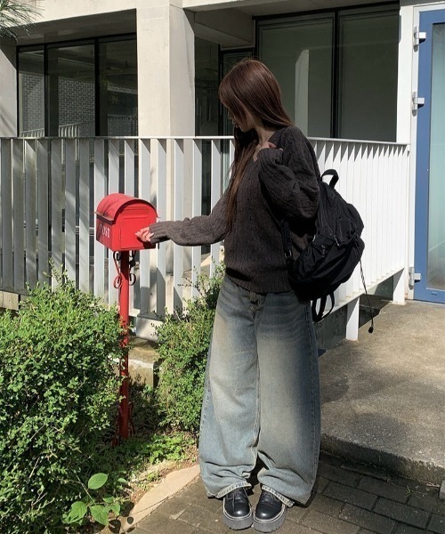 anyonemore(エニワンモア)の「ビンテージウォッシングバルーンワイドデニムパンツ(デニムパンツ・レディース・ブラック/ブルー・SMALL/MEDIUM/LARGE)」の8枚目の写真