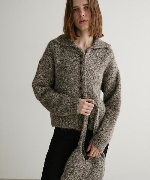 LOSCa（ロスカ）の「ハイネック多ボタンカーディガン/ポシェット付き（ニット/セーター・レディース・モカ/ナチュラル・FREE）」の16枚目の写真