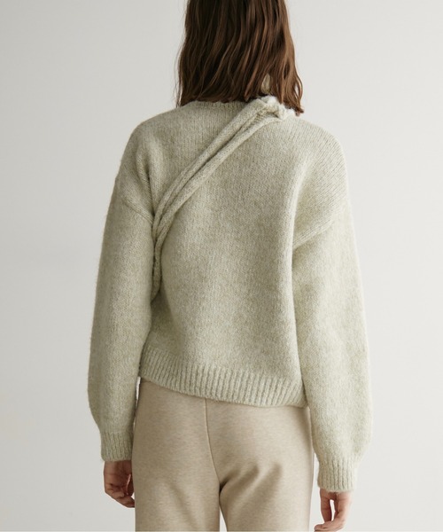 LOSCa（ロスカ）の「ハイネック多ボタンカーディガン/ポシェット付き（ニット/セーター・レディース・モカ/ナチュラル・FREE）」の9枚目の写真