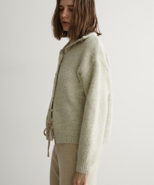 LOSCa（ロスカ）の「ハイネック多ボタンカーディガン/ポシェット付き（ニット/セーター・レディース・モカ/ナチュラル・FREE）」の6枚目の写真