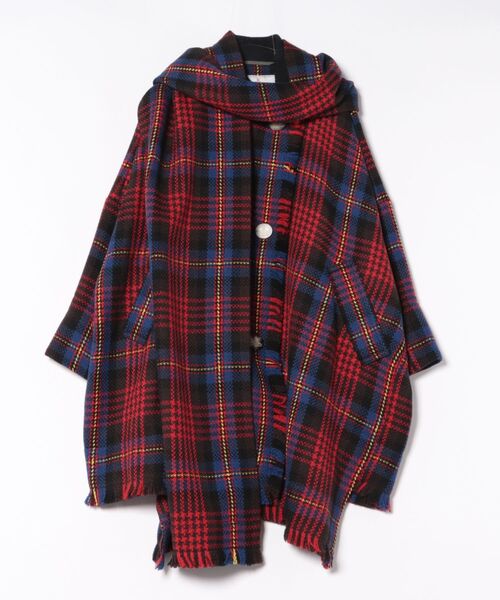 ﾛｰﾋﾞﾝｸﾞﾁｪｯｸﾌﾘﾝｼﾞﾏﾌﾗｰ付きｺｰﾄ（その他アウター）｜Vivienne Westwood