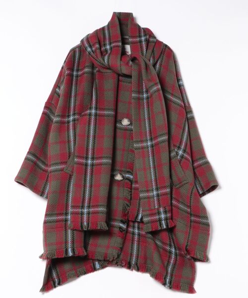 ﾛｰﾋﾞﾝｸﾞﾁｪｯｸﾌﾘﾝｼﾞﾏﾌﾗｰ付きｺｰﾄ（その他アウター）｜Vivienne Westwood