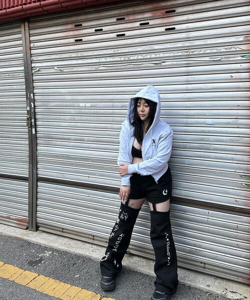 AVANDRESS（アバンドレス ）の「AV LOGO CROP HOOD ZIP-UP WHITE MELANGE（パーカー・レディース・その他・SMALL/MEDIUM）」の6枚目の写真