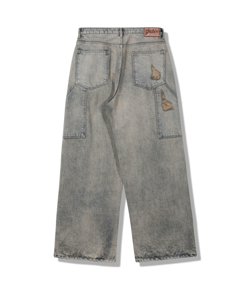 GUBIN（グビン）の「ダブルニクラックウォッシングデニムパンツ（デニムパンツ・レディース・その他・LARGE/SMALL/MEDIUM）」の3枚目の写真