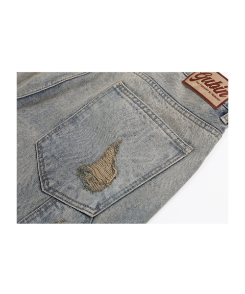 GUBIN（グビン）の「ダブルニクラックウォッシングデニムパンツ（デニムパンツ・レディース・その他・LARGE/SMALL/MEDIUM）」の11枚目の写真