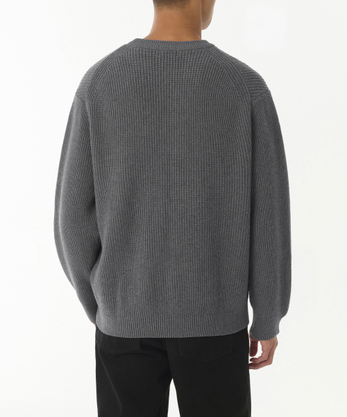 MUSINSA STANDARD（ムシンサスタンダード）の「コットンリブクルーネックニット[グレー]（ニット/セーター・メンズ・その他・SMALL/MEDIUM/LARGE/X-LARGE/XX-LARGE）」の2枚目の写真