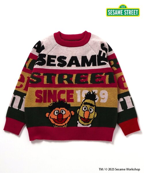 セサミストリート 2色2柄ジャガードセーター（ニット/セーター