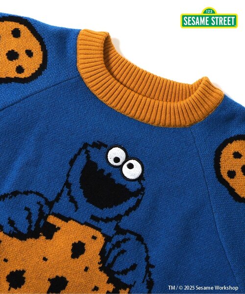 セサミストリート 2色2柄ジャガードセーター（ニット/セーター