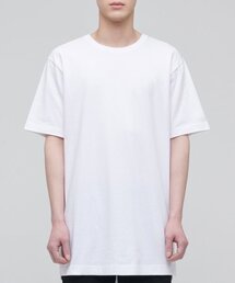 レイヤードクルーネックTシャツ_ロング丈 [ホワイト]