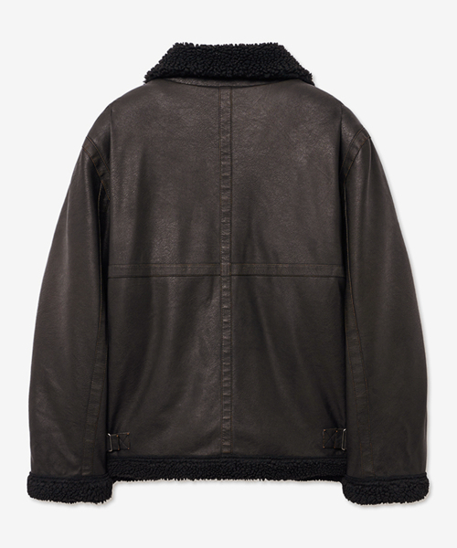 セール】8226 ヴィンテージコーティングレザーウールシアリング