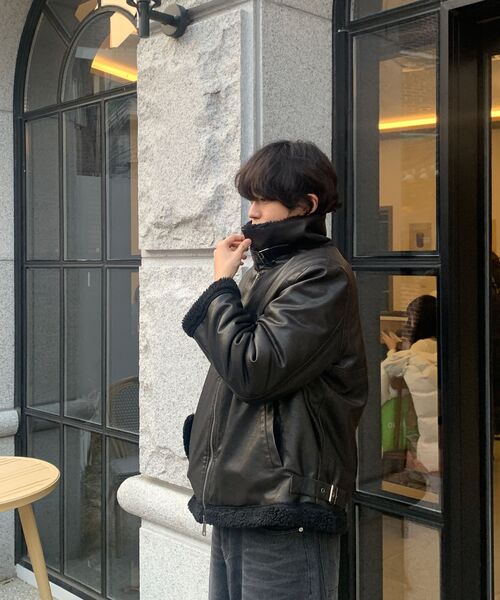 セール】8226 ヴィンテージコーティングレザーウールシアリング