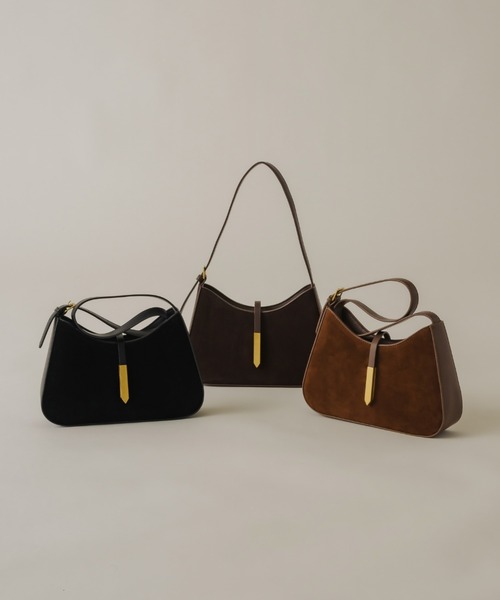 NEUNA(ヌナ)の「ラウンドスエードハンドバッグ(ハンドバッグ・レディース・ブラック/キャメル/ブラウン・FREE)」の13枚目の写真