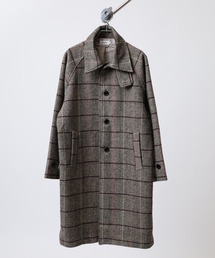 ナンバーナイン サンプルコート ダークブラウン チェック柄 ステン