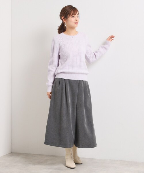 ITS'DEMO(イッツデモ)の「【手洗い可/ウエストゴム】ヘリンボーンスカンツ(その他パンツ・レディース・チャコール/チャコールグレー/ブラック・00)」の6枚目の写真