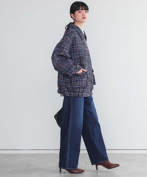somari imagination（ソマリ イマジネーション）の「『ファンシーツイードブルゾン』（ブルゾン・レディース・ネイビー・FREE）」の14枚目の写真