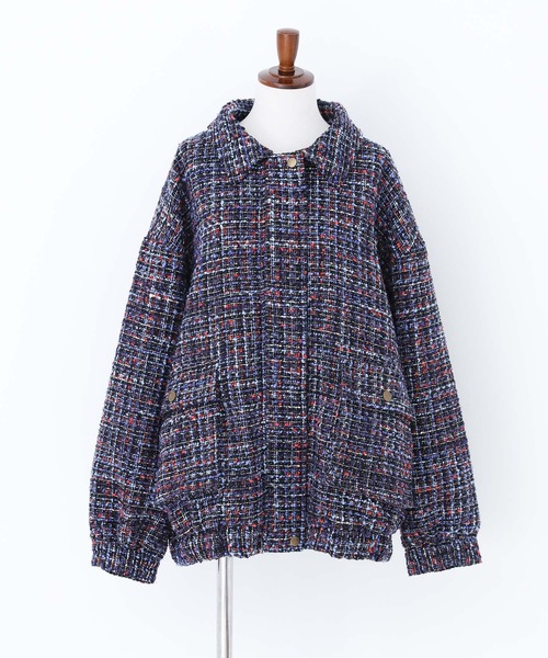 somari imagination（ソマリ イマジネーション）の「『ファンシーツイードブルゾン』（ブルゾン・レディース・ネイビー・FREE）」の9枚目の写真