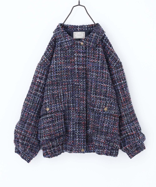 somari imagination（ソマリ イマジネーション）の「『ファンシーツイードブルゾン』（ブルゾン・レディース・ネイビー・FREE）」の7枚目の写真