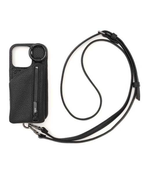 ajew iPhone 17Pro ケース ブラック ひも付き ajew/エジュー/別注【ひも付き】iPhone16/16Pro/17/17Pro