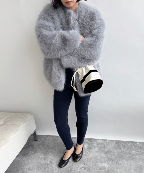 EDIT. FOR LULU（エディットフォールル）の「【GHOSPELL/ゴスペル】Rylee Faux Fur Coat（その他アウター・レディース・チャコールグレー・FREE）」の3枚目の写真